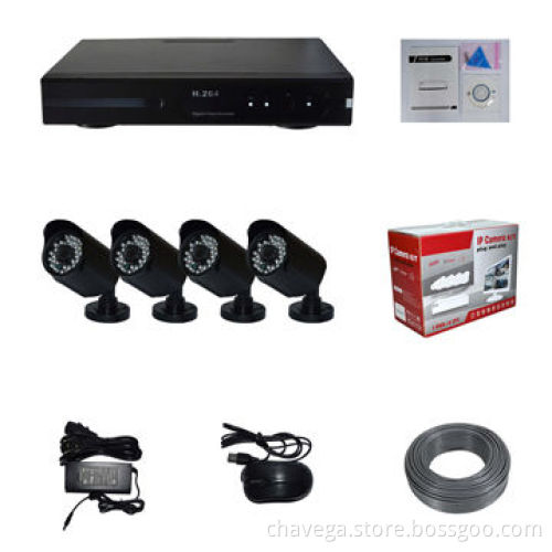 4CH 720P 1.3MP IP Camera System and Kit, Supports POE and Onvif